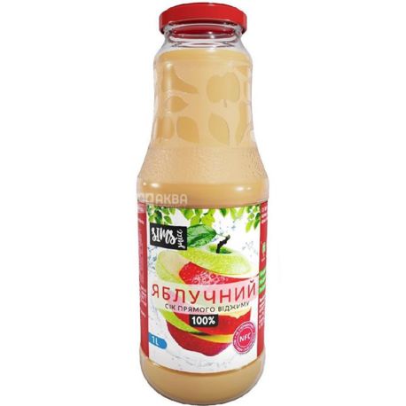 Sims juice, 1 л, Сок яблочный 100%, прямого отжима, стекло