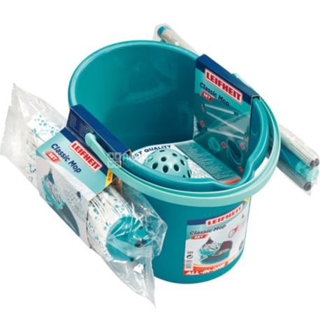 Leifheit, Classic Mop, 12 л, 120 см, Набір для прибирання, відро та швабра