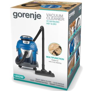 Gorenje VC1601BUWD, Пылесос для влажной и сухой уборки, 1600 Вт