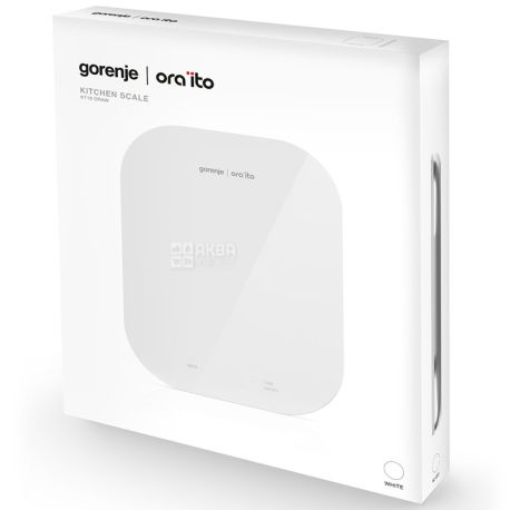 Gorenje KT10ORAW, Весы кухонные, белые, до 10 кг
