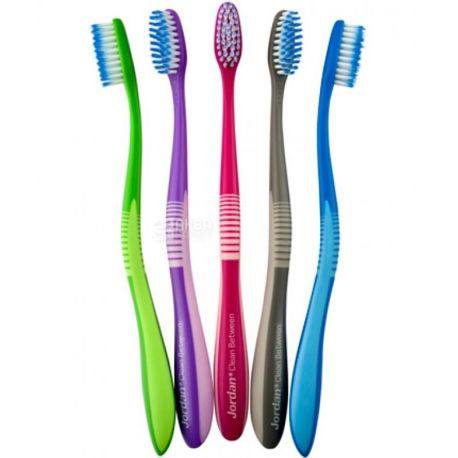 Jordan, Deep Clean Between, Medium hard toothbrush, for sensitive teeth, assorted
