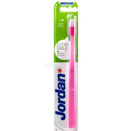 Jordan, Clean Smile, Medium hard toothbrush, assorted