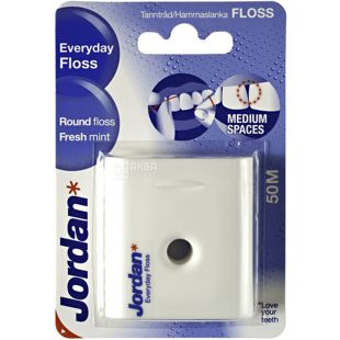 Jordan, Everyday, 50 м, Зубна нитка-флос з фтором і м'ятою