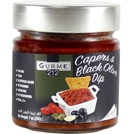 Gurme 212, Capers and black olive dipe, 255 г, Каперсы с черным оливковым соусом