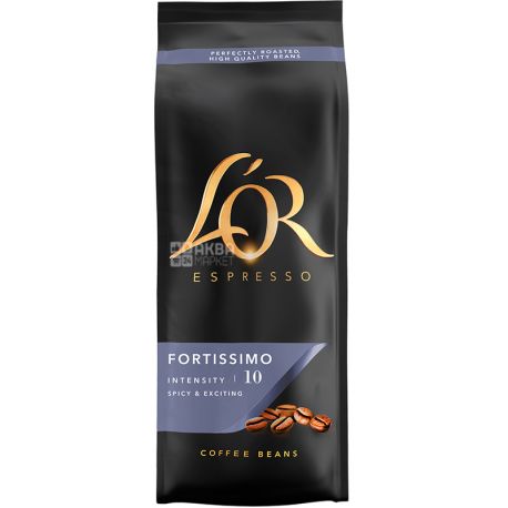 L`OR Espresso Fortissimo, 500 г, Кофе Эспрессо Фортиссимо, в зернах