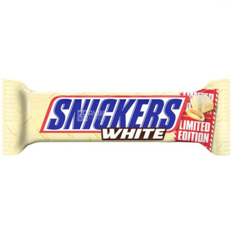 Snickers, 80 г, Батончик Снікерс, в білому шоколаді