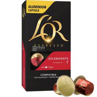 L`OR Espresso Splendente, 10 шт, Кофе Эспрессо, в капсулах