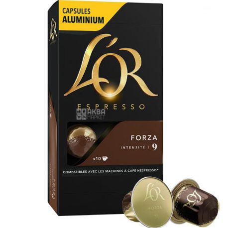 L`OR Espresso Forza, 10 шт, Кофе Эспрессо, в капсулах