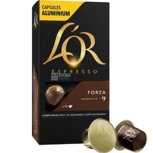 L`OR Espresso Forza, 10 шт, Кофе Эспрессо, в капсулах