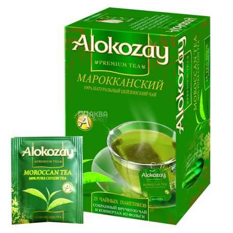 Alokozay, 25 пак, Чай зелений Алокозай з м'ятою, Марокканський