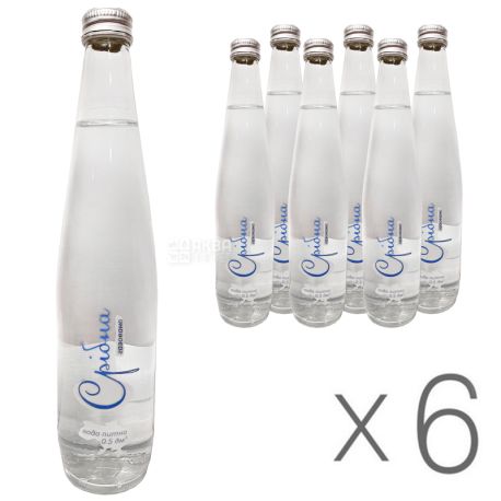 Срібна, Упаковка 6 шт. х 0,5 л, Вода питна газована