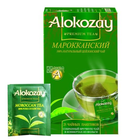 Alokozay, 25 пак, Чай зеленый Алокозай с мятой, Марокканский