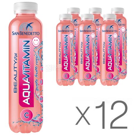 San Benedetto, Aquavitamin Red Berry, Упаковка 12 шт. х 0.4 л, Вода вітамінізована, негазована