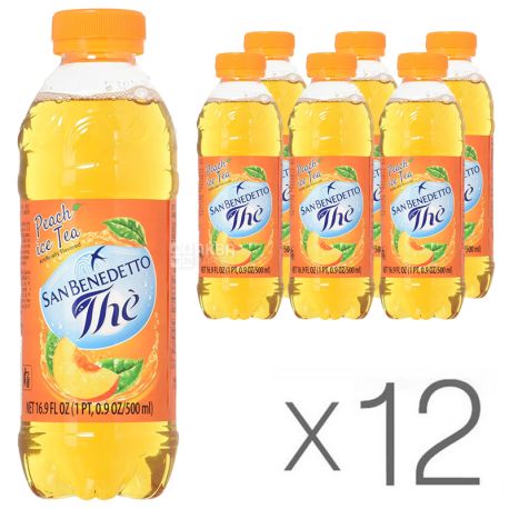 San Benedetto, Peach, Pack of 12 x 0.5 l, Iced black tea - buy