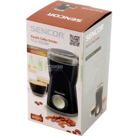 Sencor SCG1050BK, Кофемолка електрична, роторна, чорна,150 Вт
