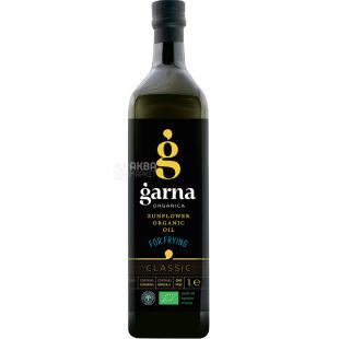 Garna Organica, 1 л, Масло подсолнечника для жарки, рафинированное, вымороженное