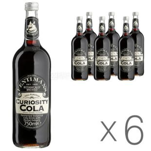 Fentimans Curiosity Cola, Упаковка 6 шт. х 0,75 л, Напій газований Кола с екстрактом трав Фентіманс, скло