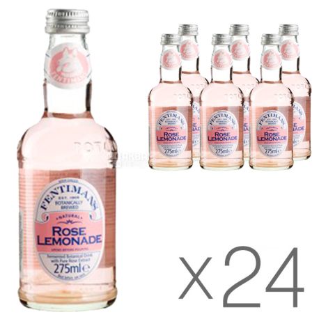 Fentimans, Rose Lemonade, Упаковка 24 шт. х 0.275 л, Лимонад квітковий