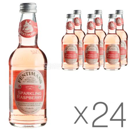 Fentimans, Sparkling Raspberry, 24 Pack x 0.275 L, Berry lemonade, with raspberries