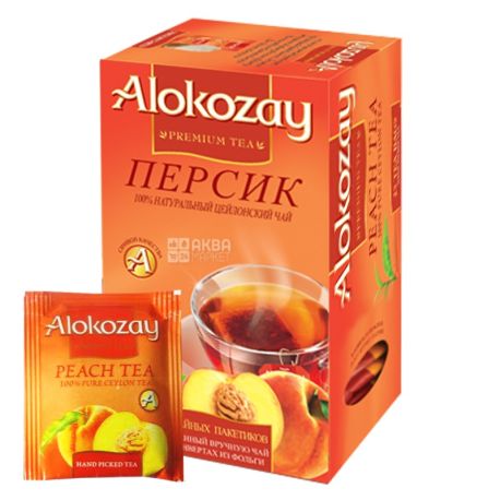 Alokozay, 25 пак, Чай черный Алокозай, с персиком