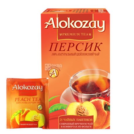 Alokozay, 25 пак, Чай черный Алокозай, с персиком
