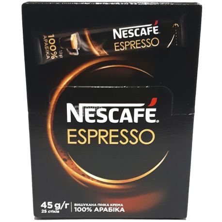 Nescafe Espresso, 25 шт. х 1,8 г, Кава Еспресо, розчинна, в стіках