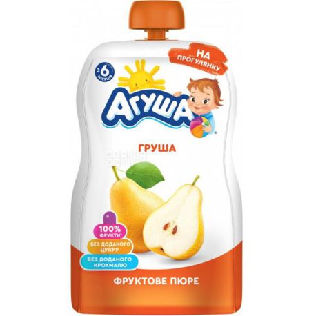 Агуша, 90 г, Пюре Груша, с 6 месяцев