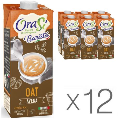 OraSi Barista Oat, Упаковка 12 шт. х 1 л, Ораси, Напиток овсяный