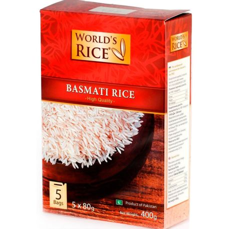 World's Rice, 5*80 г, Рис Ворлдс Райс, Басмати Пакистанский