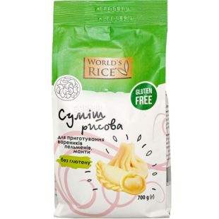 World`s Rice, 0,7 кг, Смесь рисовая для приготовления вареников, пельменей, мантов, без глютена