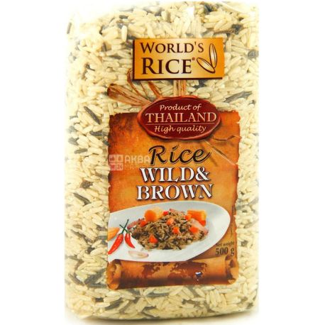 World`s Rice, 500 г, Суміш рису Дикий і Коричневий