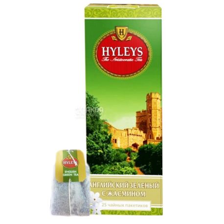 Hyleys English Green Jasmine, 25 пак, Чай зелений Хейліс Інгліш Грін Жасмин