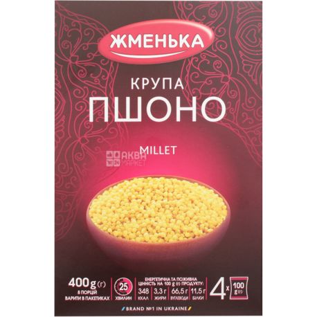 Жменька, 400 г, Крупа пшоно, в пакетах для варіння