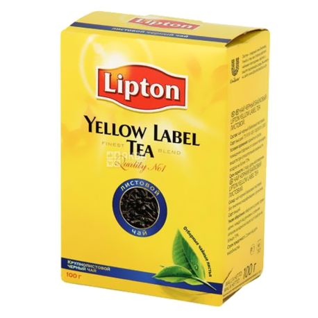 Lipton, 100 g, black tea, Yellow Label