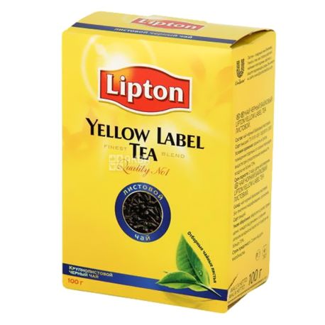 Lipton, Yellow Label, 100 г, Чай Липтон, Черный 