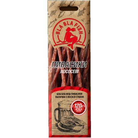 Bla Bla Fish, 40 g, Dried salmon sticks, Salmon pivasics