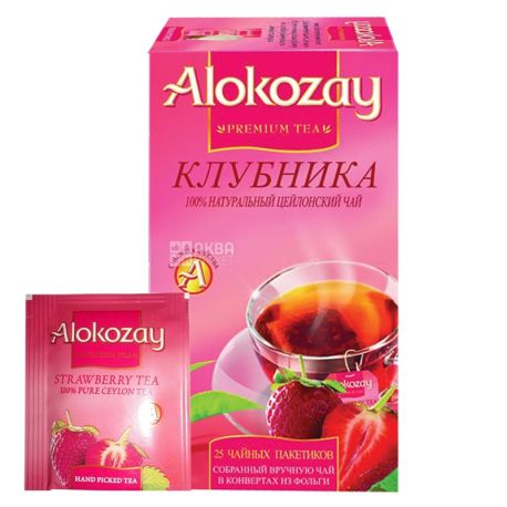 Alokozay, 25 pcs., Black tea, with strawberries