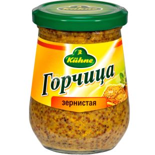 Kuhne, 250 г, Горчица острая Зернистая Кюне, стекло