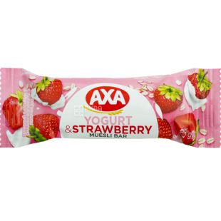 AXA, 25 г, Акса, Батончик злаковый, со вкусом йогурта и клубники 
