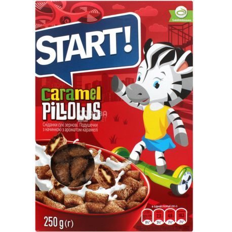 Start, 250 г, Сухой завтрак, Подушечки с карамельной начинкой