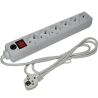 Lemanso, LMK051 Extension Cord, 6 Sockets, 3 Meters, Grounded and Childproof, White