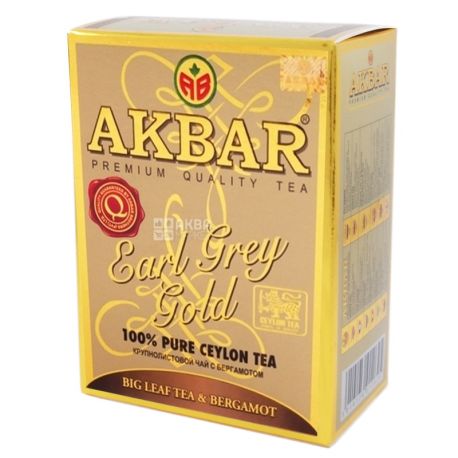 Akbar Earl Grey Gold, 80 г, Чай чорний Акбар Ерл Грей Голд