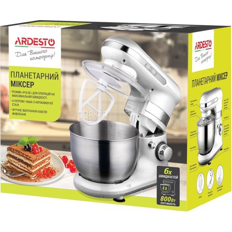  Ardesto KSTM-8040, Planetary mixer with bowl, 800 W
