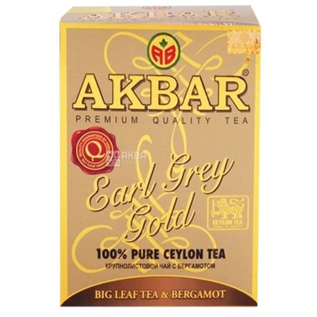 Akbar Earl Grey Gold, 80 г, Чай чорний Акбар Ерл Грей Голд