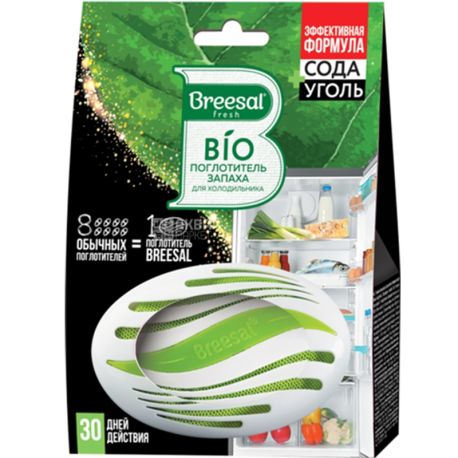 Breesal, Bio-absorber odor, For the refrigerator, 80 g