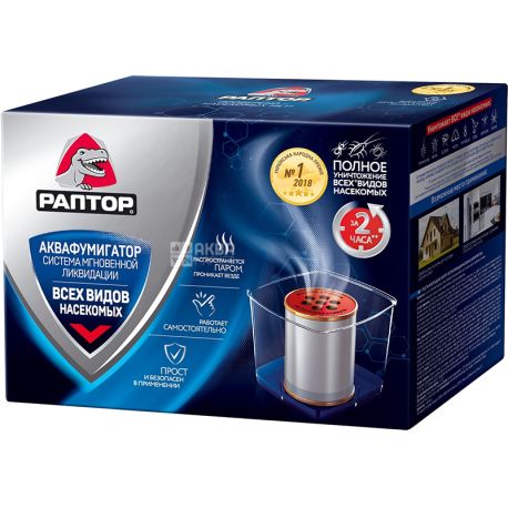Raptor, 1 pc., Aqua-fumigator, System for the elimination of all types of insects, cardboard