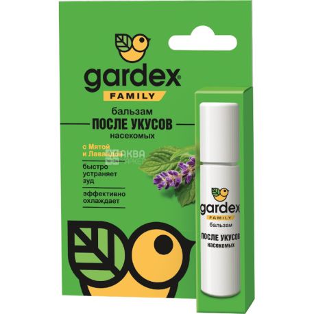 Gardex family, 7 мл, Бальзам после укусов комаров, роликовый