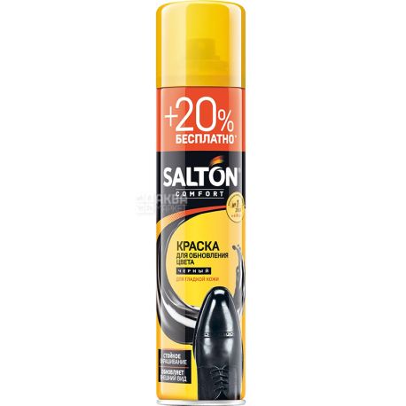 Salton, 300 мл, Салтон, Аэрозоль-краска для гладкой кожи, черный