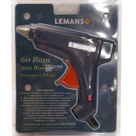 Lemanso, Клейовий пістолет, LTL14004, 60 Вт, для стрижнів 11мм, 100-240V