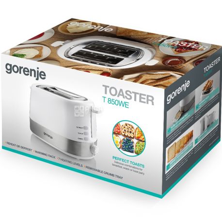 Gorenje T850WE, Toaster with heating function, 720 W